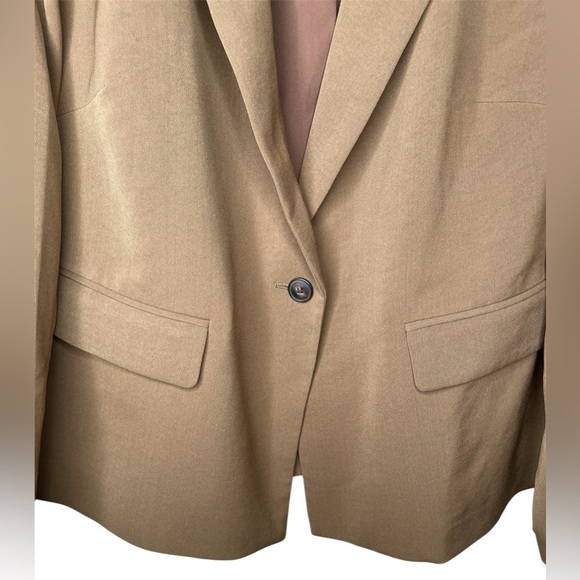 NWT Madewell The Plus Dorset Crop Blazer in Easygoing Crepe Light Roast Size 1X - Picture 7 of 11